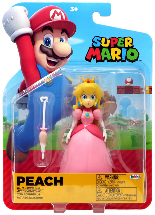 Super Mario Peach 4 Action FIgure with Umbrella Jakks Pacific - ToyWiz