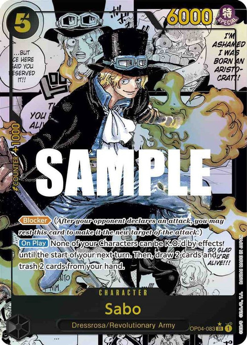 One Piece Trading Card Game Kingdoms of Intrigue Single Card Super Rare Sabo OP04-083 Alternate Art Manga - ToyWiz One Piece Trading Card Game Kingdoms of Intrigue Single Card Super Rare Sabo OP04-083 Alternate Art Manga - ToyWiz