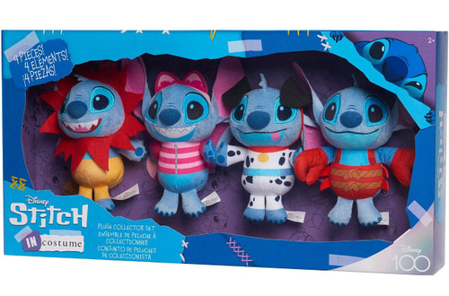 Disney Lilo Stitch Disney 100 Stitch in Costume Plush 4-Pack