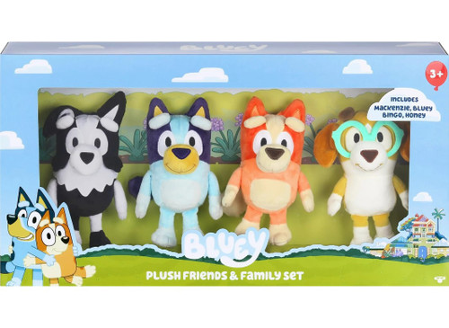 Bluey Bluey, Mackenzie, Bingo Honey 7 Plush 4-Pack Friends Family