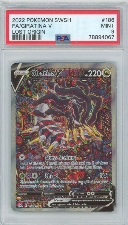 Pokemon Trading Card Game Lost Origin Single Card Ultra Rare Giratina V 186 PSA 9 Mint - ToyWiz Pokemon Trading Card Game Lost Origin Single Card Ultra Rare Giratina V 186 PSA 9 Mint - ToyWiz