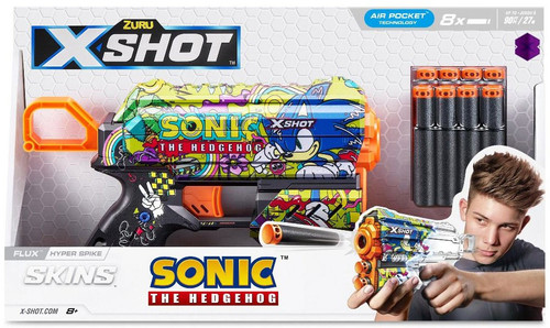 Sonic The Hedgehog X-Shot Skins Flux Hyper Spike Blaster 8 Darts