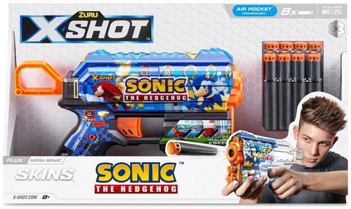 Sonic The Hedgehog X-Shot Skins Flux Mega Sonic Blaster 8 Darts