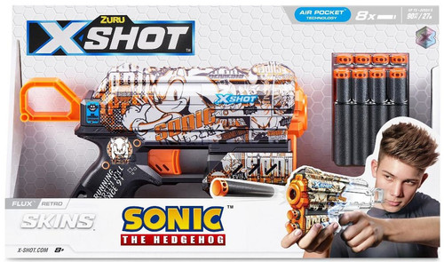 Sonic The Hedgehog X-Shot Skins Flux Retro Blaster Zuru Toys - ToyWiz