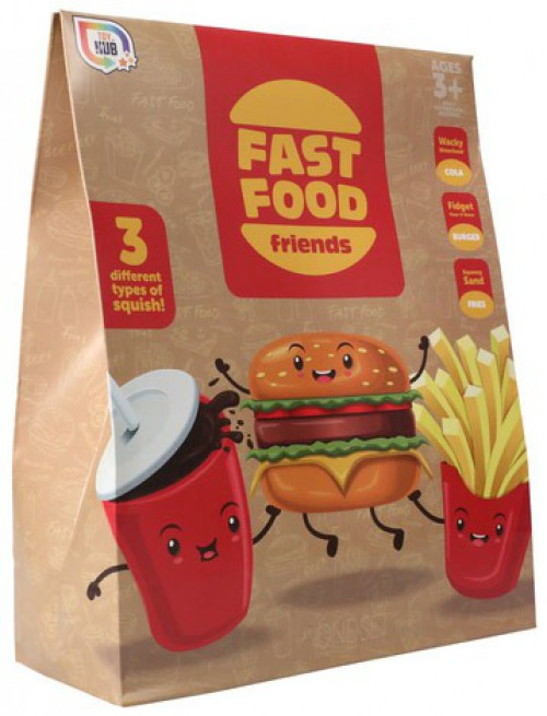 Fast Food Friends Burger, Fries Cola Squeeze Toy 3-Pack RMS