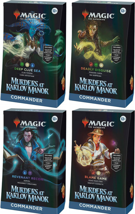 Magic The Gathering Murders at Karlov Manor Set of 4 Commander Decks Wizards of the Coast - ToyWiz Magic The Gathering Murders at Karlov Manor Set of 4 Commander Decks Wizards of the Coast - ToyWiz