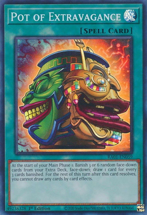 all pot cards yugioh YuGiOh Trading Card Game 25th Anniversary Rarity Collection Single Card  Collector Rare Pot of Extravagance RA01-EN059