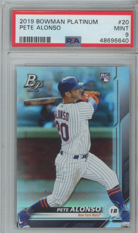 Alonso Rookie Blue MLB 2019 Bowman Platinum Pete Alonso Rookie Graded Single Card 20 ...
