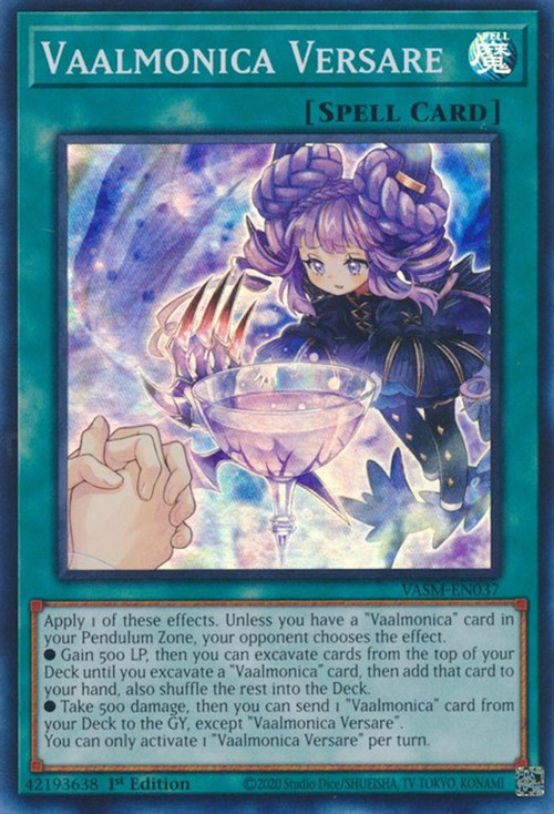 Yu-Gi-Oh Karte: Dimonno-Vaalmonika – Super Rare, 1. Auflage, Deutsch – Aus Valiant Smashers + LMS Trading Fieldcenter