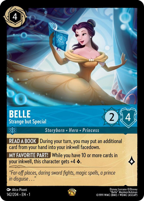 lorcana beauty and the beast cards Disney Lorcana: Archazia's Island: Belle/ Starter Deck Character Strength5 Willpower4 Lore Value1 Rarity LORCANA Disneyland DCA EXCLUSIVE Promo
