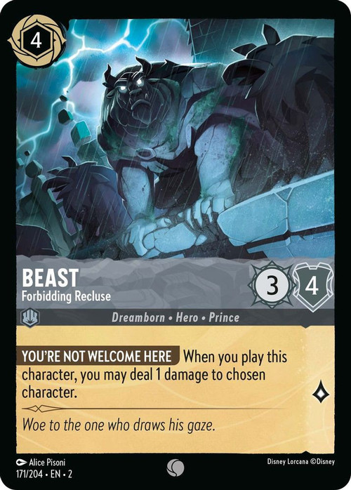Disney Lorcana Trading Card Game Rise of the Floodborn Single Card Common  Beast - Forbidding Recluse 171 - ToyWiz