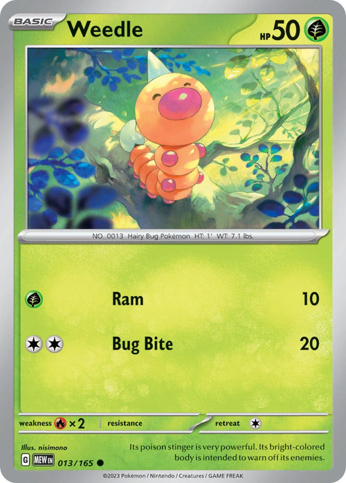 1995 weedle pokemon card  Base Set First Edition #69(Shadowless) A home for the TCGers Vintage Pokemon Trading Card Game