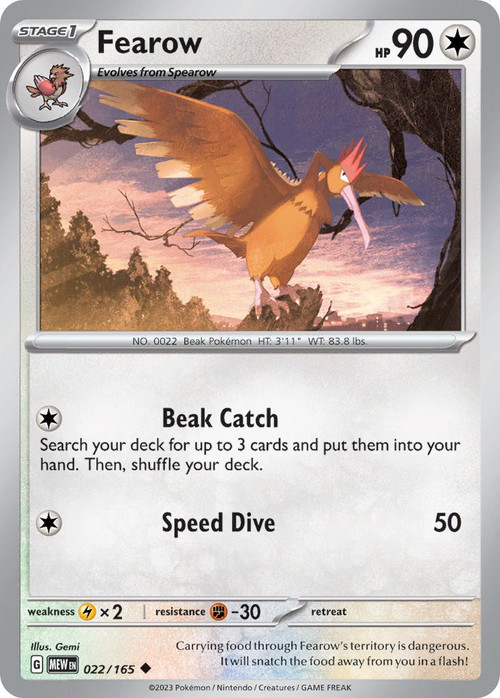 fearow pokemon card price - 022/165 - Pokemon 151 - Reverse Foil RarityUncommon Hit Points90 HP Formnull Pokemon Expedition Reverse Holo Foil