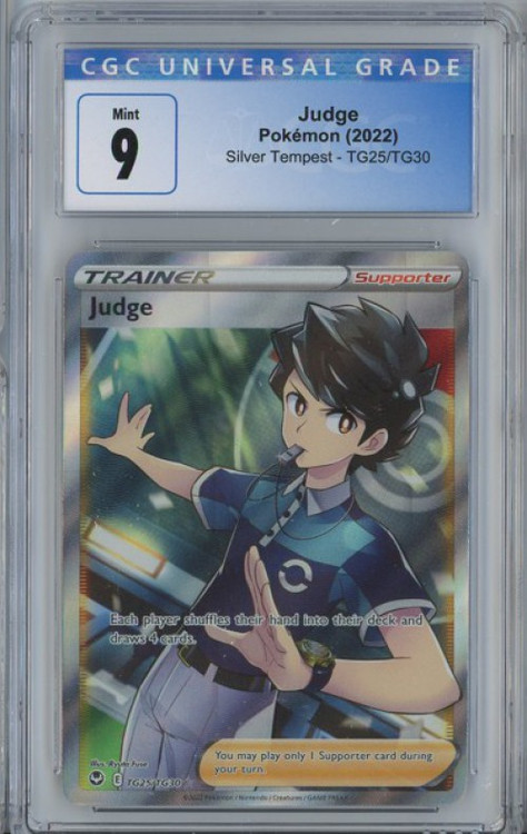 Pokemon Silver Tempest Judge Full Art Graded Card TG25 CGC 9 Wizards of the  Coast - ToyWiz