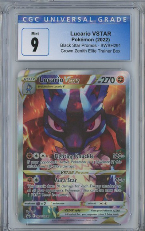 Pokemon Crown Zenith Lucario VSTAR Graded Card SWSH291 CGC 9