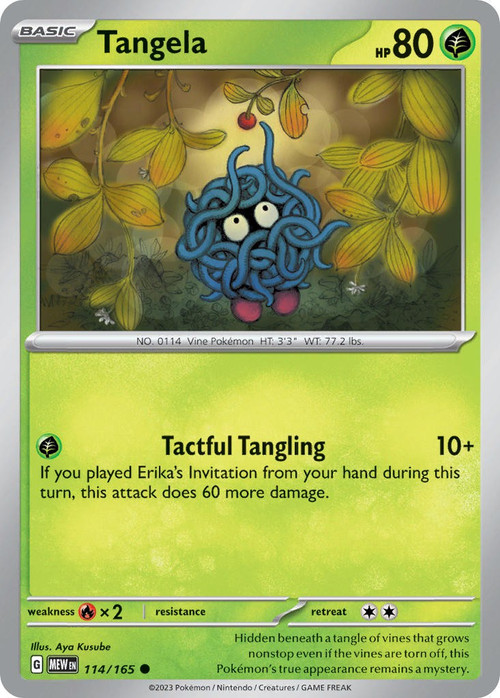 pokemon card tangela Collection : r/pkmntcgcollections 2 Attack 1 Pokemon Scarlet Violet 151 Single