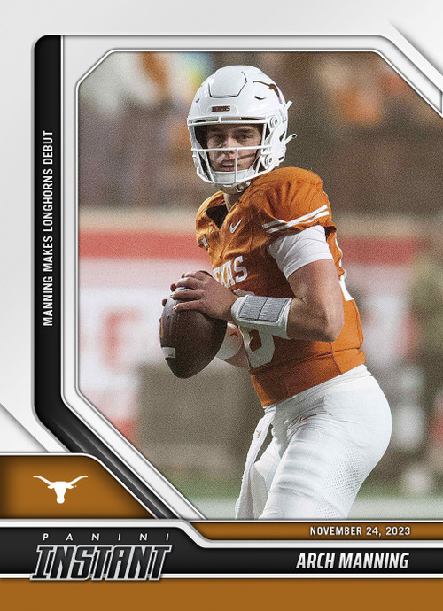 2025 Panini Instant NIL Arch Manning #2 Rookie Card - Texas Longhorns Launch Arch Manning Era Football Card