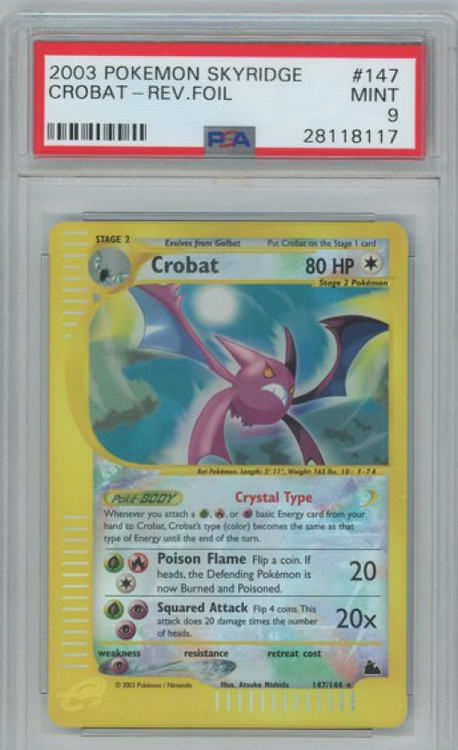 Pokemon Skyridge Crobat Rare Holo Graded Card 147 Reverse