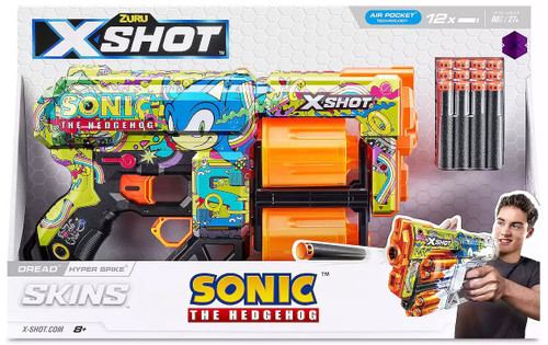 Sonic The Hedgehog X-Shot Skins Dread Hyper Spike Blaster 12 Darts