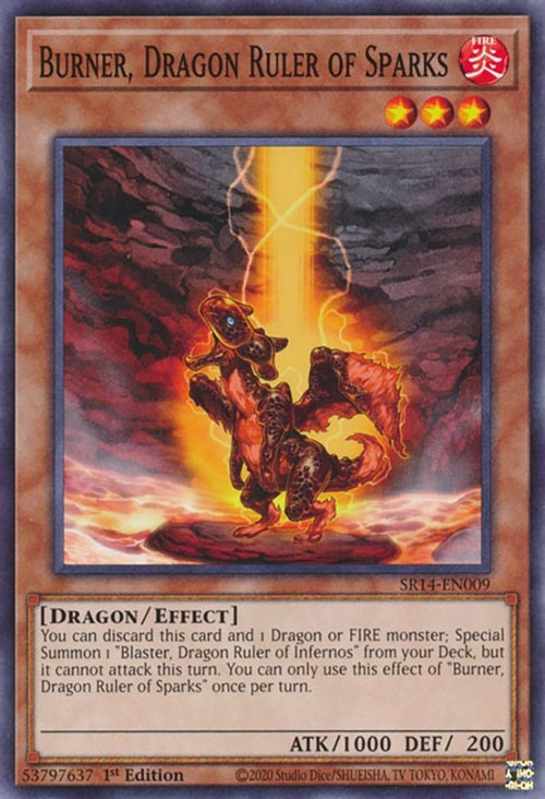 yugioh fire dragon deck YuGiOh Structure Deck: Fire Kings Common Burner, Dragon Ruler of Sparks  SR14-EN009