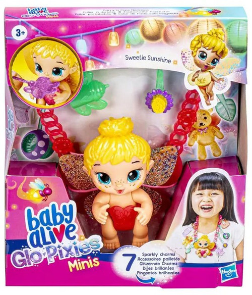Baby Alive Glo Pixies Minis Carry n Care Necklace Sweetie Sunshine