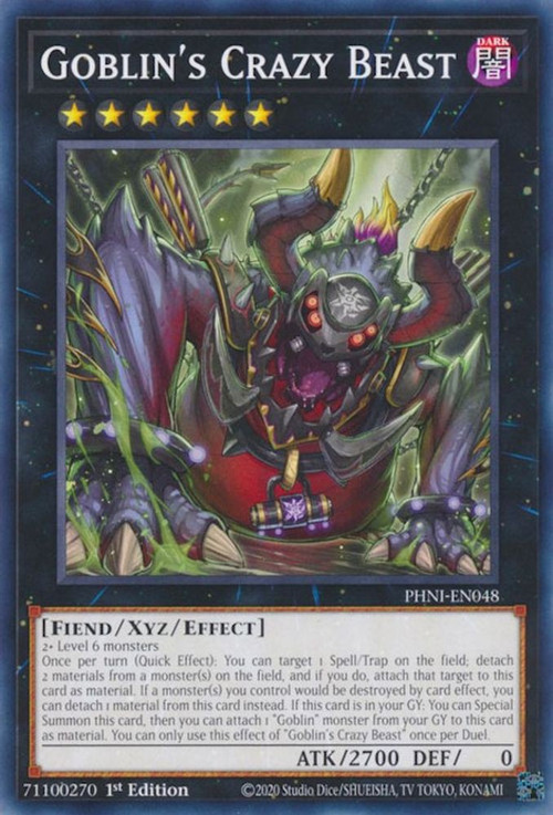 YuGiOh Trading Card Game Phantom Nightmare Single Card Common Goblins Crazy  Beast PHNI-EN048 - ToyWiz