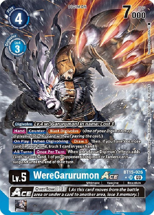 Digimon Exceed Apocalypse Single Card Super Rare WereGarurumon Ace