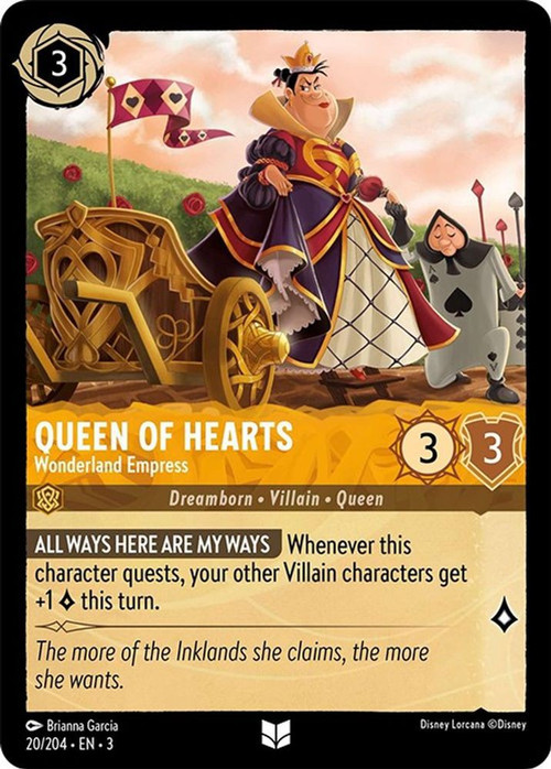 Disney Lorcana Trading Card Game Into the Inklands Uncommon Queen of Hearts - Wonderland Empress #20