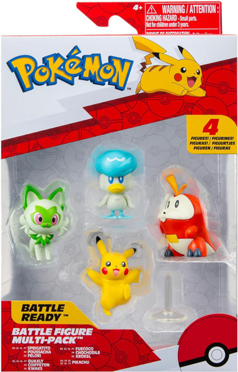 Pokemon Battle Figure Sprigatito, Quaxly, Fuecoco Pikachu 3 Mini