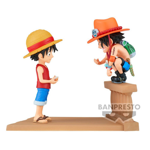 One Piece World Collectable Figure WCF Log Stories Monkey D. Luffy and Portgas D. Ace 3.2-Inch Collectible PVC Figure