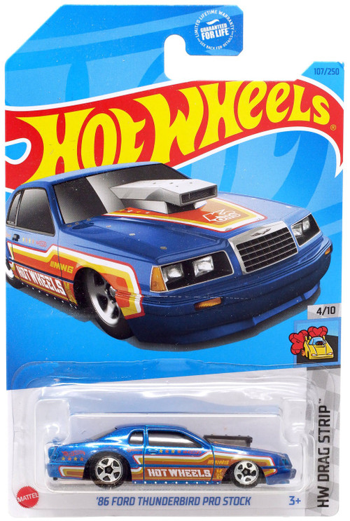 Hot Wheels 86 Ford Thunderbird PRO Stock – Die-Cast Modellauto 1:64, Länge 7cm