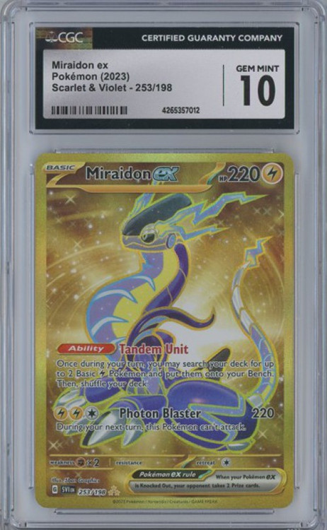 gold miraidon pokemon card ex : r/PokemonCardValue 253/198 / Hyper Rare Card Type / HP / Stage Miraidon EX 253/198 - Scarlet