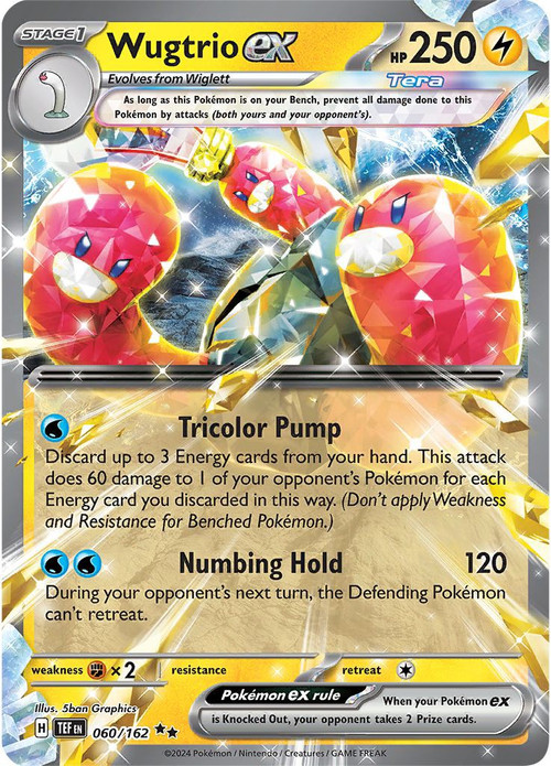 wugtrio pokemon card Trading Game Paldean Fates Illustration Rare #224 [3] Sea Tunneling Flip 3 coins Wugtrio Card Prices & Value