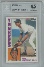 MLB 1984 Topps Baseball Cards Don Mattingly Rookie Graded Single Card #8 [Yankees&91; [BGS 8.5&91;