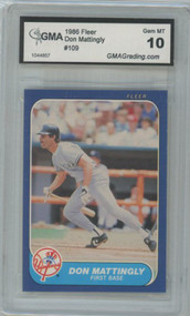 MLB 1986 Fleer Baseball Don Mattingly Graded Single Card #109 [Yankees&91; [GMA 10&91;