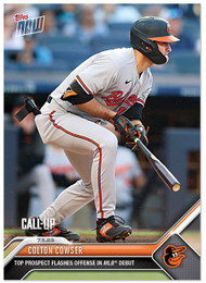 MLB Baltimore Orioles 2023 Topps Now Baseball Colton Cowser #529 [Rookie Call-Up&91;