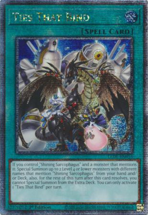 YuGiOh Trading Card Game Legacy of Destruction Single Card Quarter Century  Secret Rare Ties That Bind LEDE-EN053 - ToyWiz