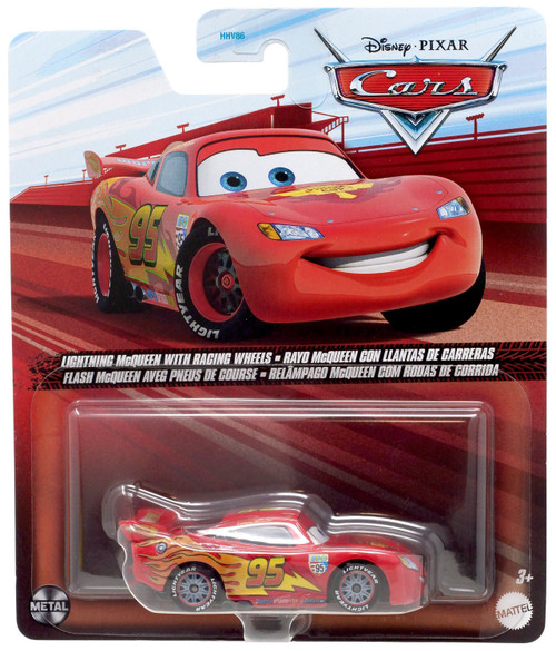 Disney Pixar Cars Metal Lightning McQueen with Racing Wheel 155 Diecast ...