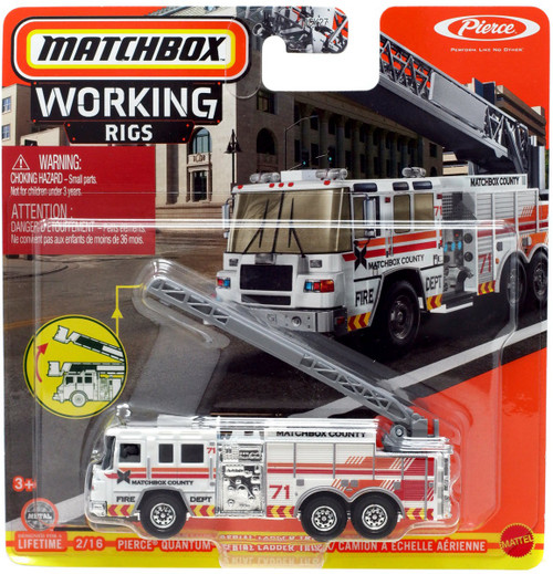Matchbox Working Rigs Pierce Quantum Aerial Ladder Truck Diecast