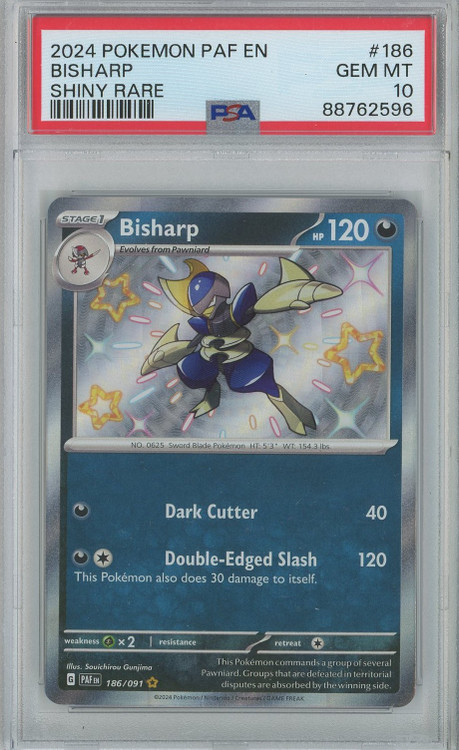 shiny bisharp pokemon card Cartas Shining Paldean Fates Ingles Rare holographic card featuring Bisharp from Pokemon XY Steam Siege set. Bisharp - 149/197 (Cosmos Holo)