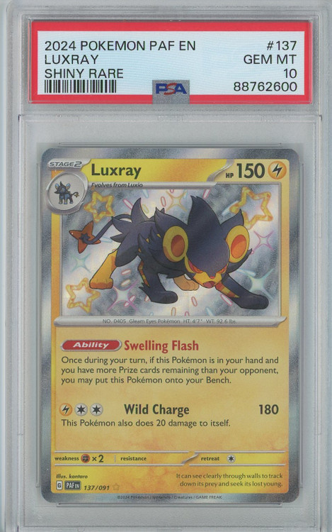 Pokemon Trading Card Game Paldean Fates Single Card Baby Shiny Luxray 137  PSA Gem Mint 10 - ToyWiz