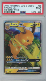 Pokemon Trading Card Game Hidden Fates Raichu GX #20 [PSA - Mint 9&91;