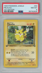 Pokemon Trading Card Game Jungle Pikachu #60 [1st Edition Near Mint - Mint PSA 8&91;