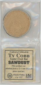 MLB Ty Cobb 1 of 500 Game Used Bat Sawdust