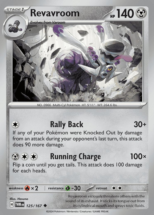 Pokemon Trading Card Game Twilight Masquerade Single Card Uncommon  Revavroom 125 - ToyWiz