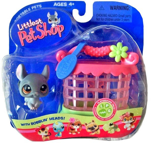 Littlest Pet Shop Portable Pets Chinchilla Figure Gray with Hutch