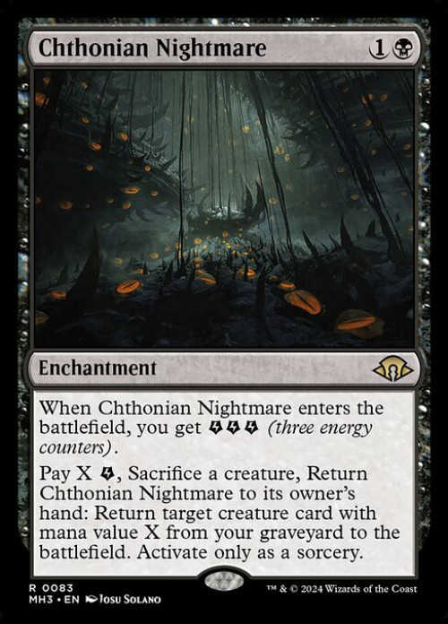 Magic The Gathering Modern Horizons 3 Single Card Rare Chthonian Nightmare 83 - ToyWiz Magic The Gathering Modern Horizons 3 Single Card Rare Chthonian Nightmare 83 - ToyWiz