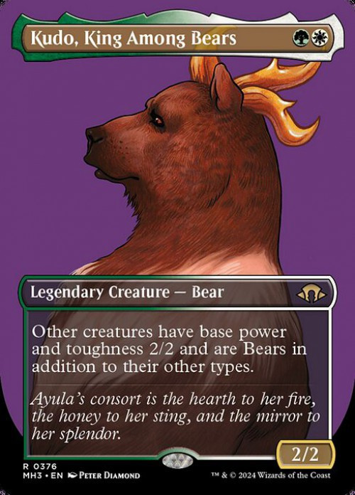 Magic The Gathering Modern Horizons 3 Single Card Rare Kudo, King Among Bears 376 Borderless - ToyWiz Magic The Gathering Modern Horizons 3 Single Card Rare Kudo, King Among Bears 376 Borderless - ToyWiz