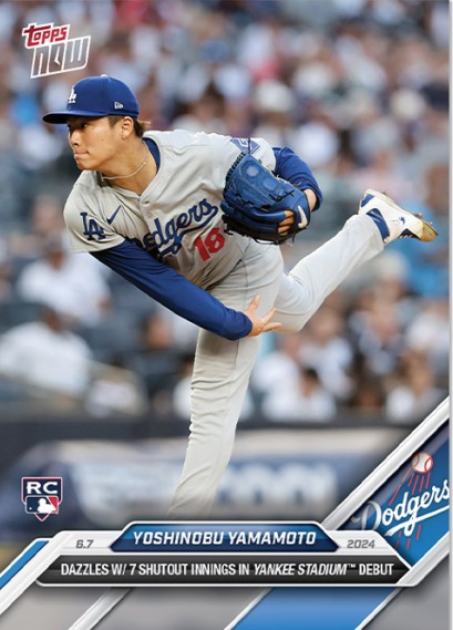MLB Los Angeles Dodgers 2024 NOW Baseball Single Card Yoshinobu 