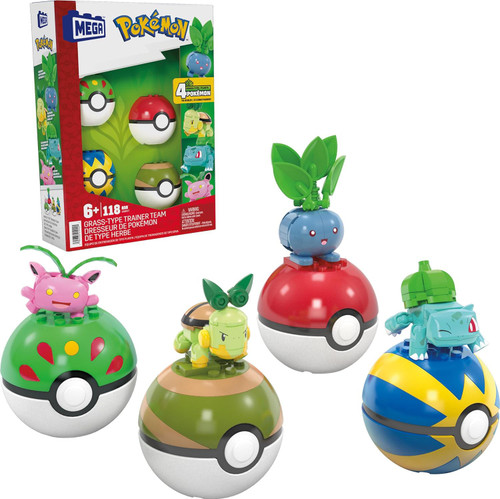 Pokemon Grass-Type Trainer Team 4-Pack Set Bulbasaur, Turtwig